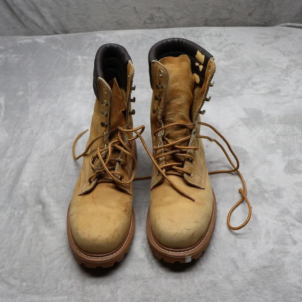 Timberland Mens 12D Work Boots Brown Premium Leather Rugged Waterproof 86005-674